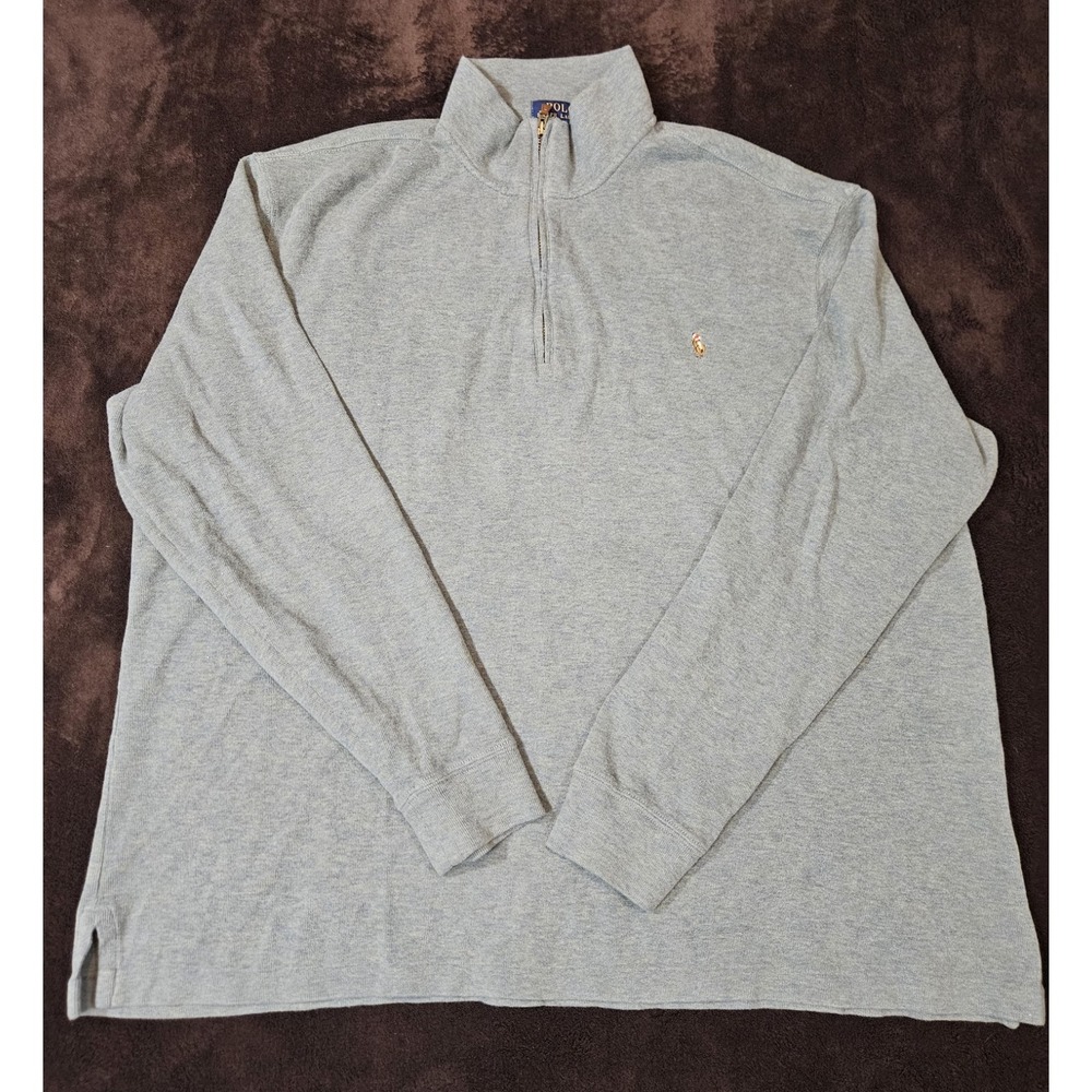 Polo Ralph Lauren Men's Estate Rib Quarter Zip Pullover Size 2XLT Turquoise